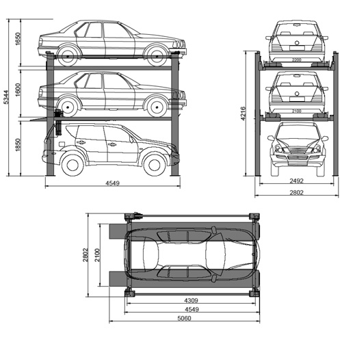 3 Car Stacker Dimensions